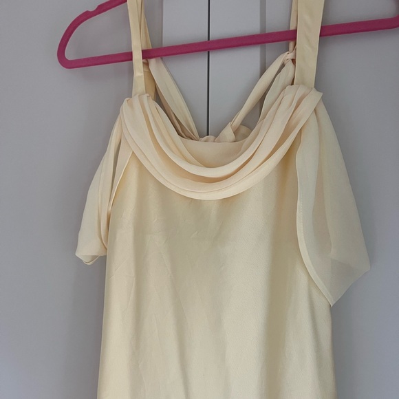 ShowMeYourMumu Bella Maxi Dress ~ Pale Yellow Luxe Satin - Picture 6 of 6